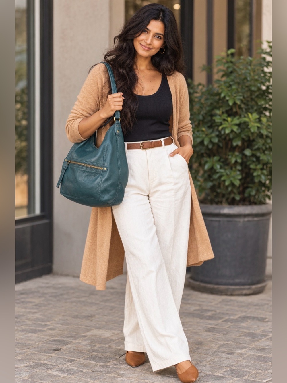 The Sak Teal Pebbled Leather Hobo Bag